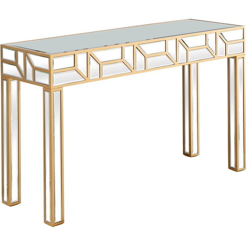 Gold Geometric Console Table By Homeroots