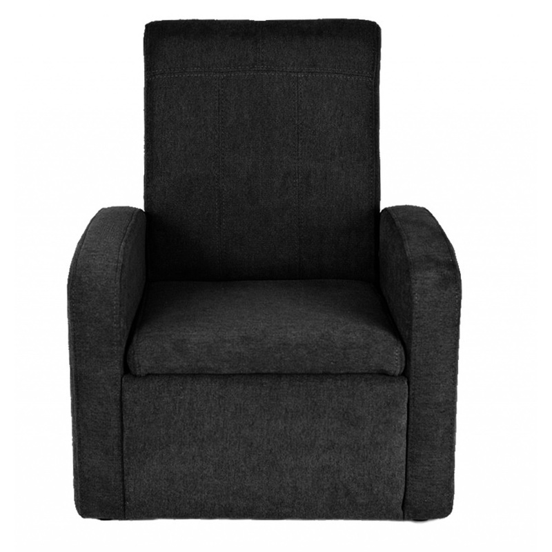 Kids Black Comfy Upholstered Recliner Chair with Storage By Homeroots