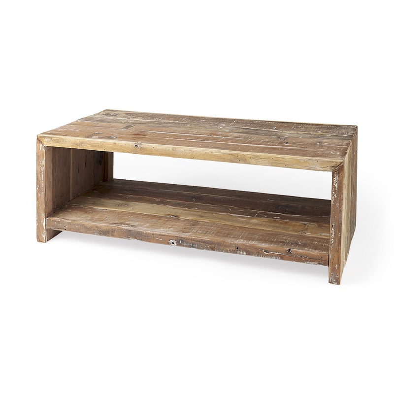 Light Brown Solid Wood Coffee Table By Homeroots