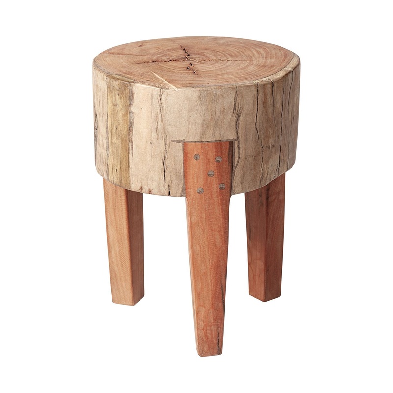 Modern Farmhouse 18' Reclaimed Wood Stool By Homeroots