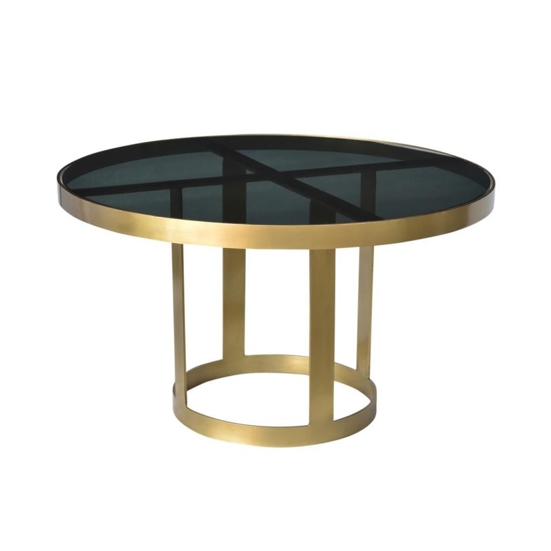 Round Black and Gold Modern Coffee Table By Homeroots