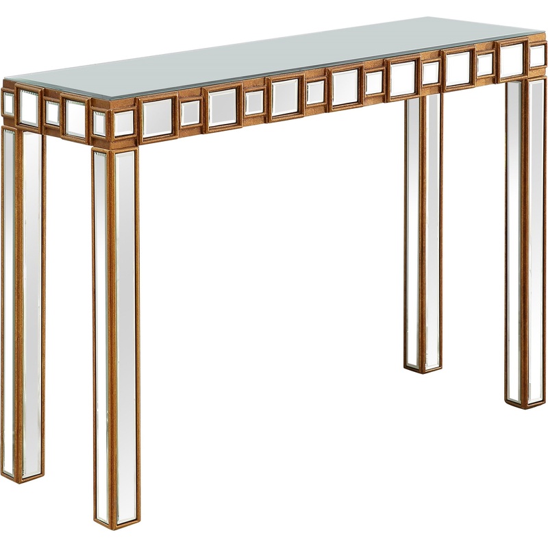 Square Reflective Mirror Console Table By Homeroots