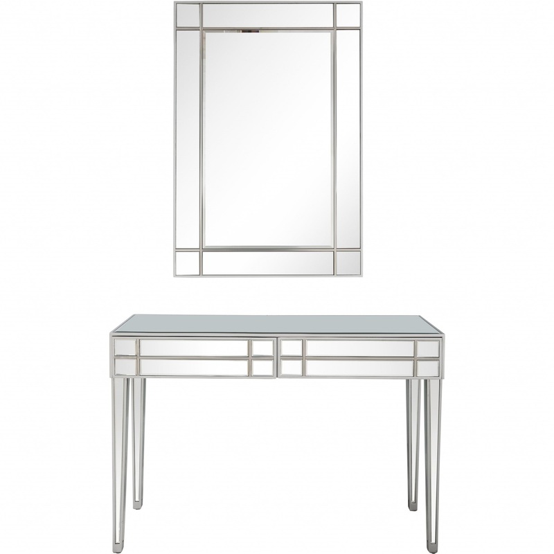 Stainless Steel Mirror and Console Table By Homeroots