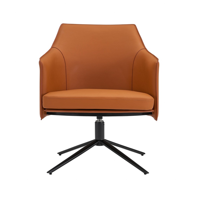 Terra Cotta Faux Leather Swivel Accent Chair By Homeroots