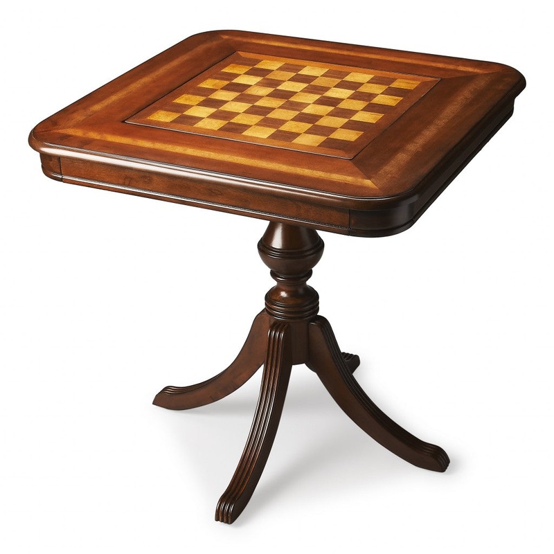 Antique Cherry Brown Game Table By Homeroots