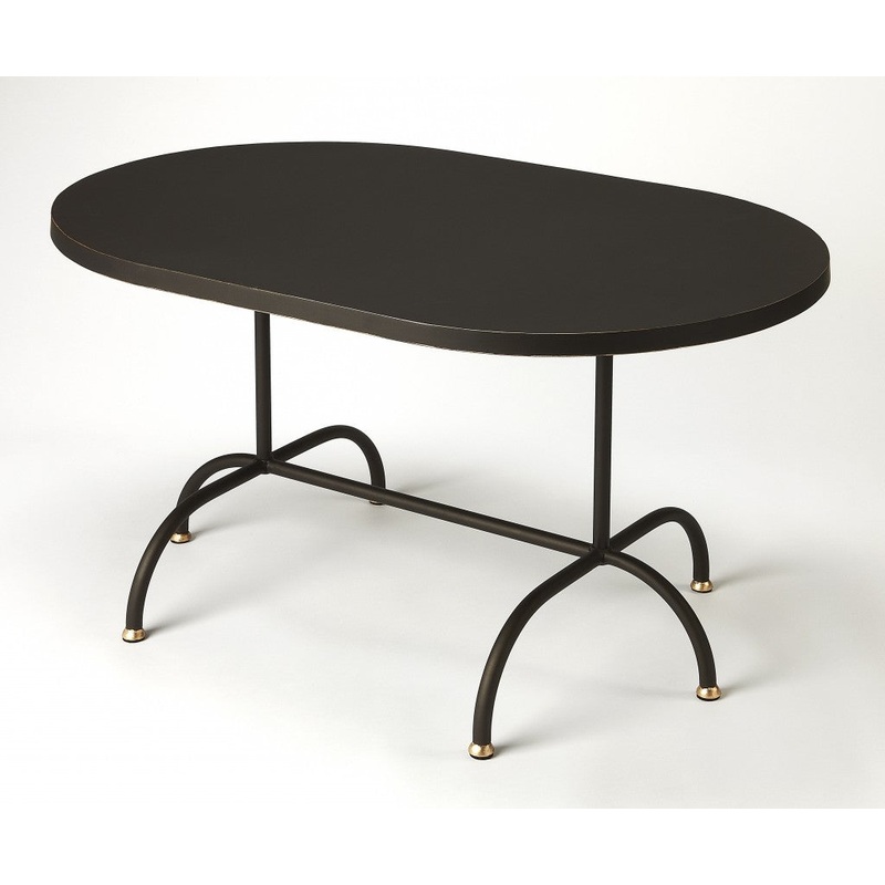 Black and Gold Coffee Table By Homeroots