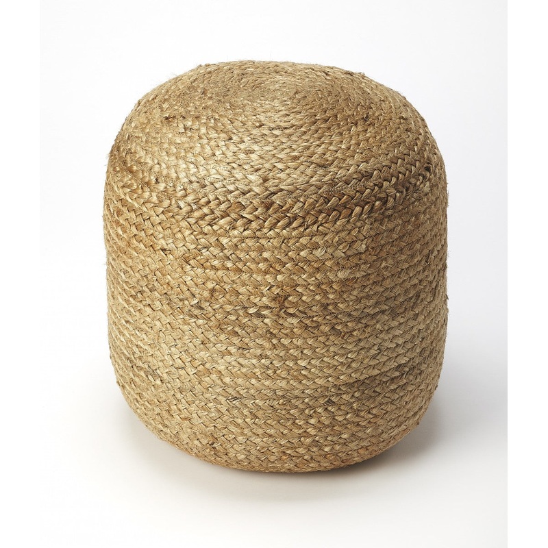 Bohemian Bullet Jute Pouf Ottoman By Homeroots