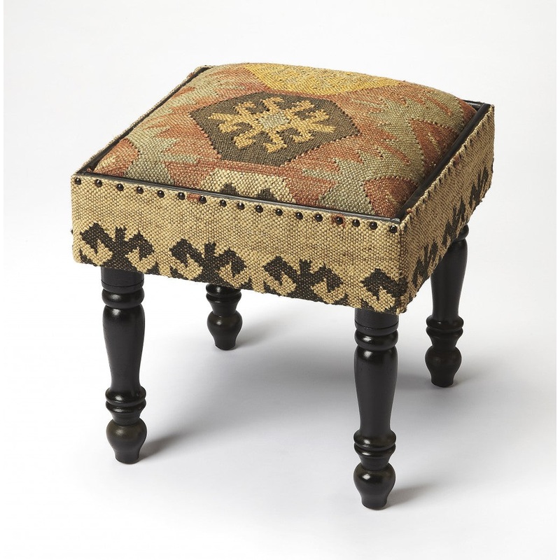 Bohemian Jute Stool By Homeroots