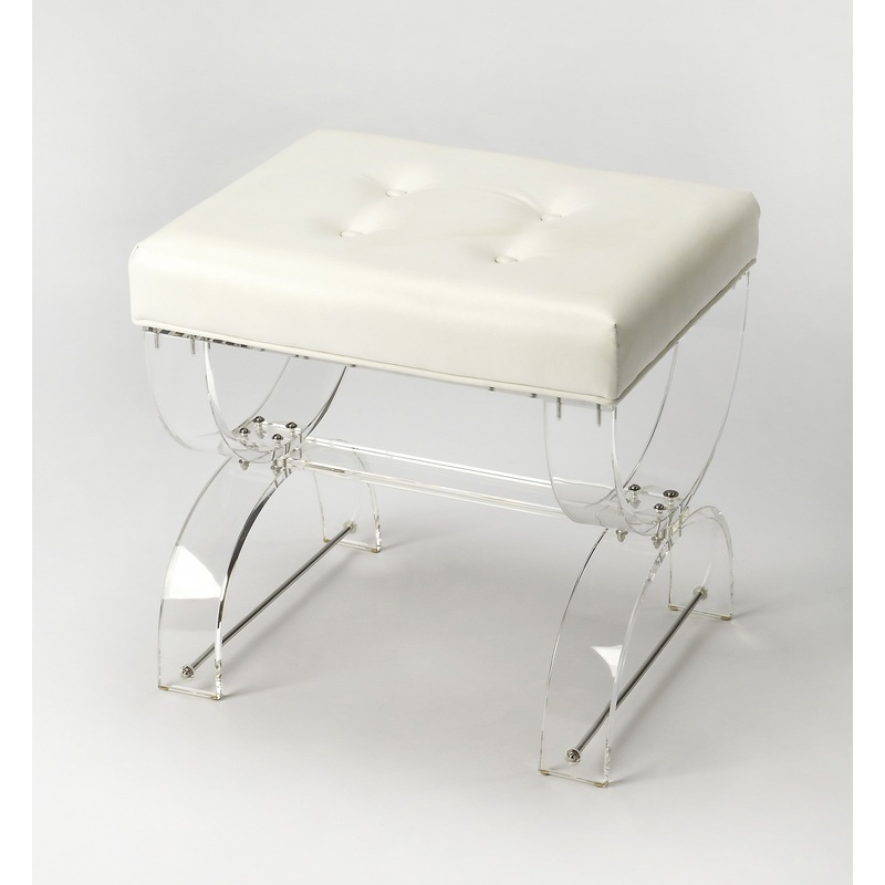 Chic Acrylic Tufted Vanity Stool By Homeroots