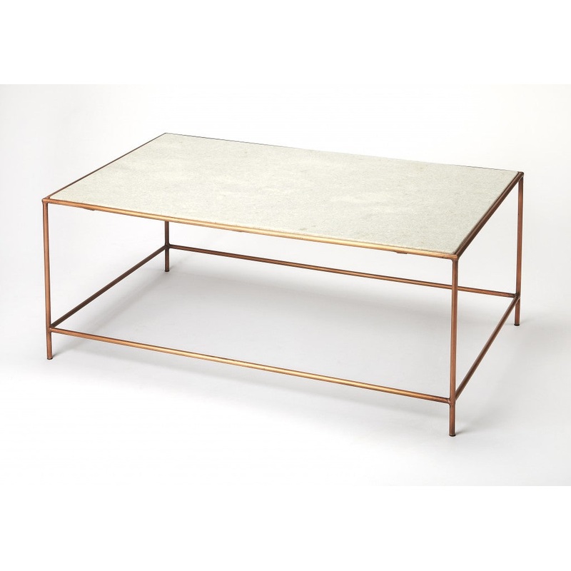 Classic White Marble Coffee Table By Homeroots