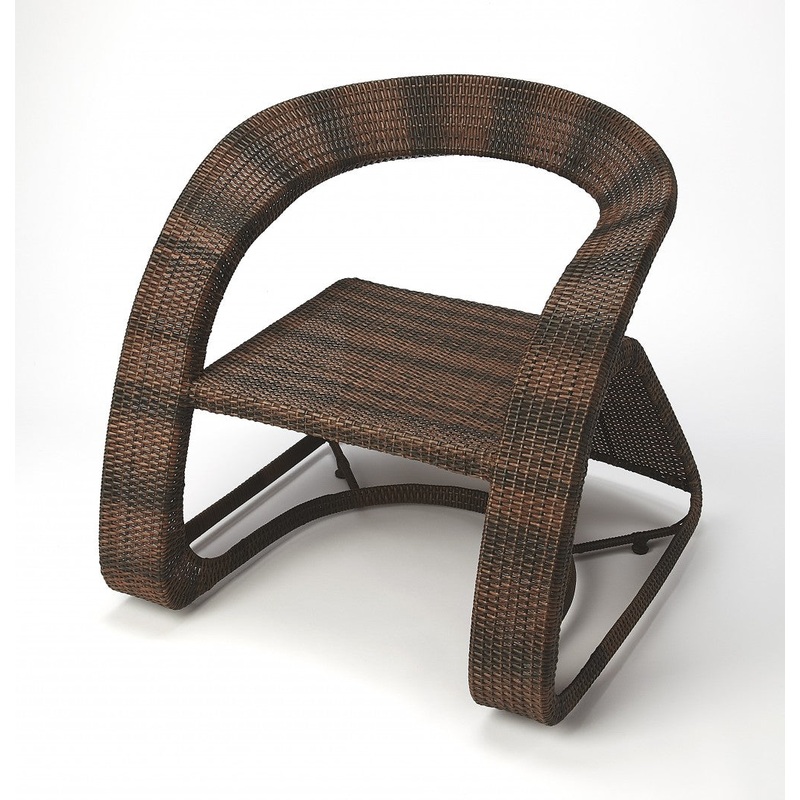 Contemporary Dark Brown Rattan Chair By Homeroots