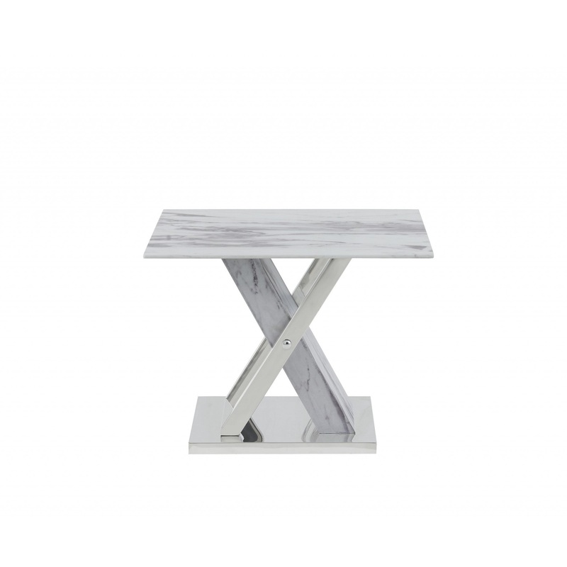 Elegant Marble Glass top End Table By Homeroots