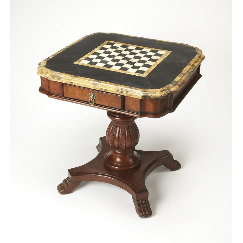 Fossil Stone Game Table By Homeroots - 389883