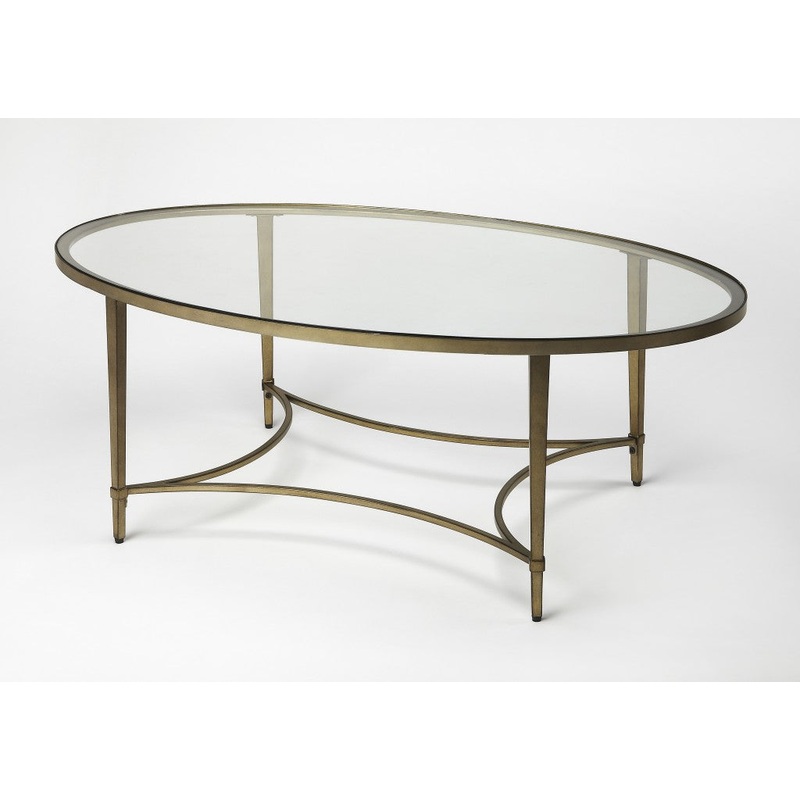 Golden Oval Coffee Table By Homeroots