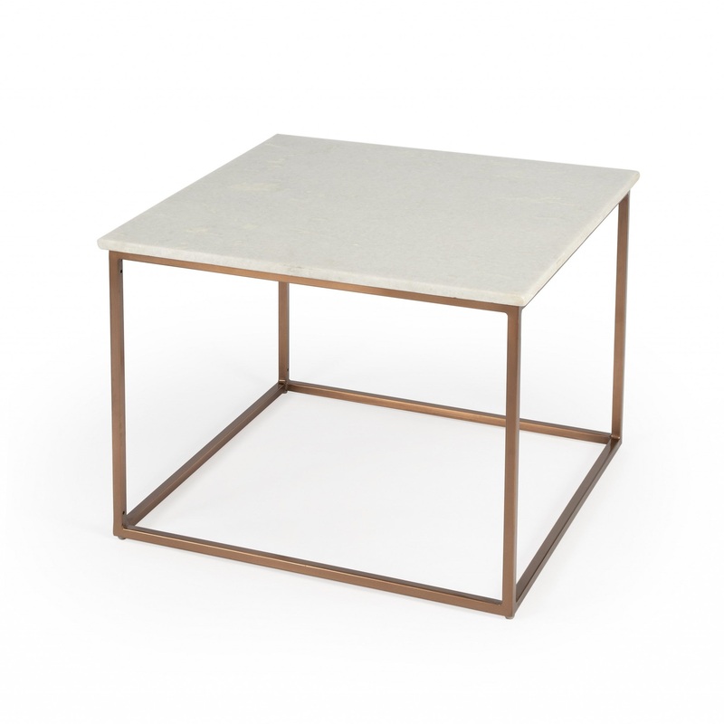 Marble and Metal Coffee Table By Homeroots
