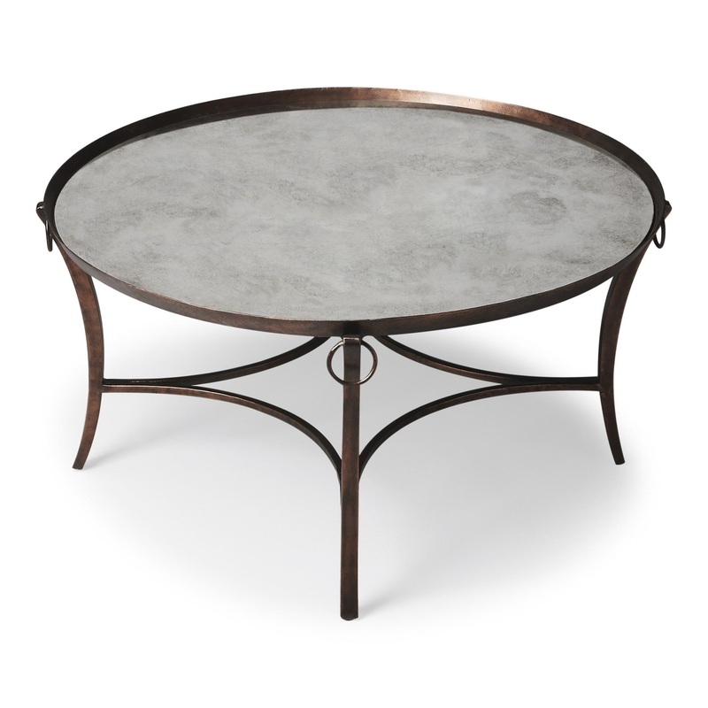Metal and Mirrored Coffee Table By Homeroots