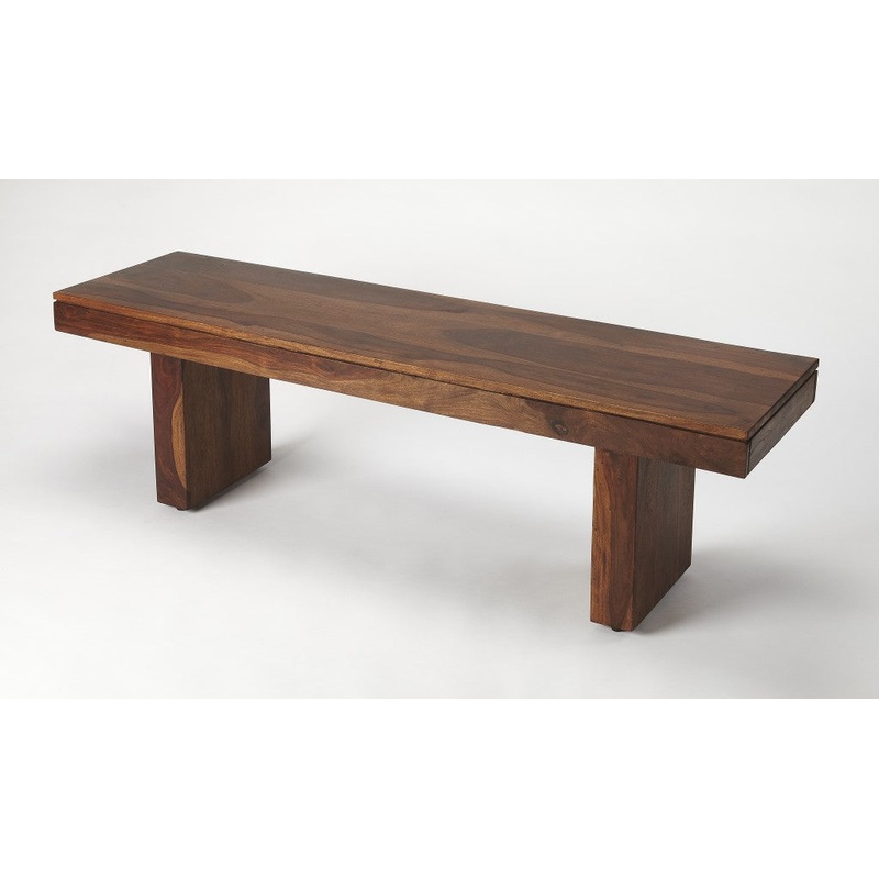 Modern Chunky Solid Wood Bench By Homeroots