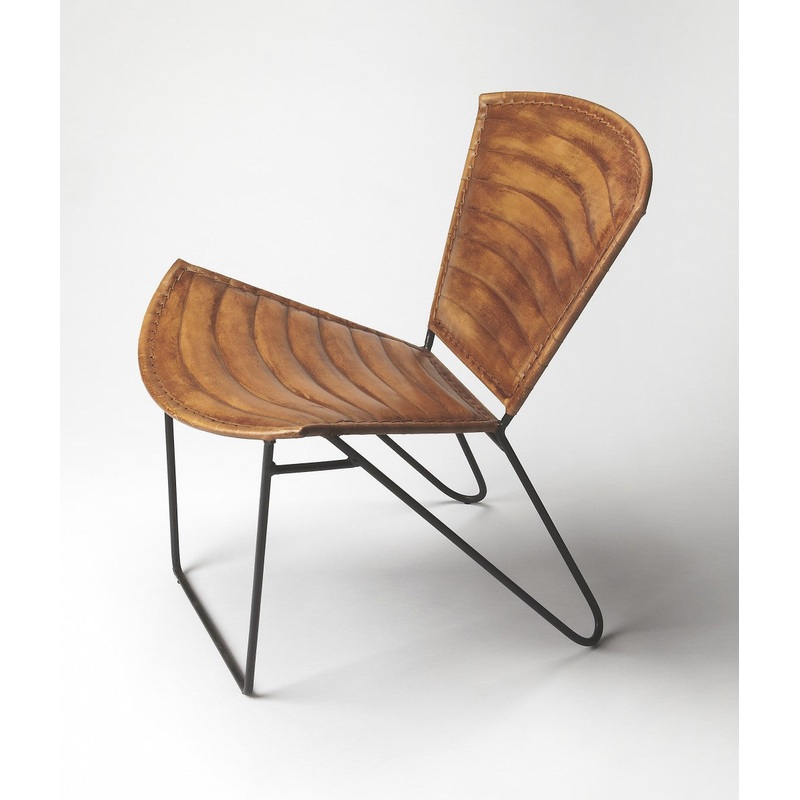 Modern Clamshell Leather Accent Chair By Homeroots