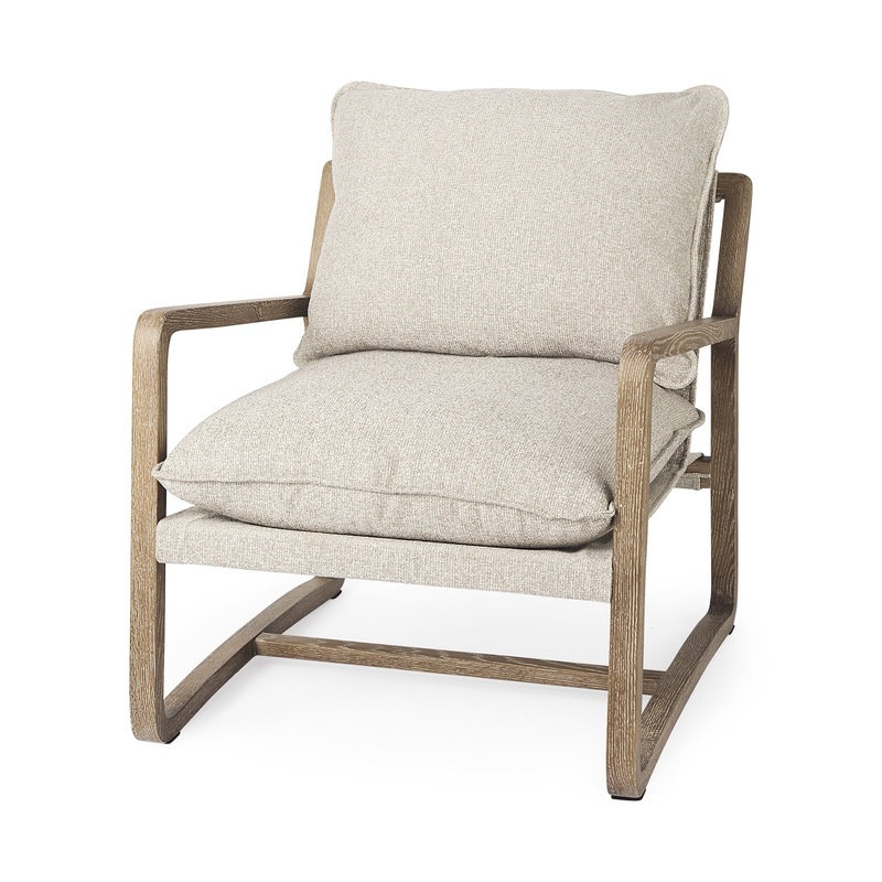 Modern Rustic Cozy Brown and Oatmeal Accent Chair By Homeroots
