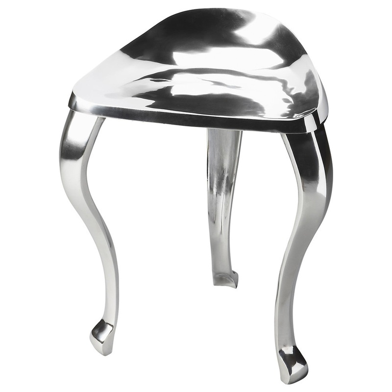 Modern Tripod Aluminum Stool By Homeroots