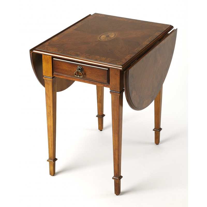 Olive Ash Burl Pembroke Table By Homeroots