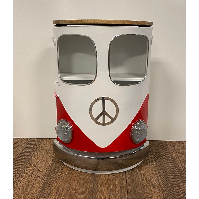 Peace Out Red Retro Nightstand By Homeroots