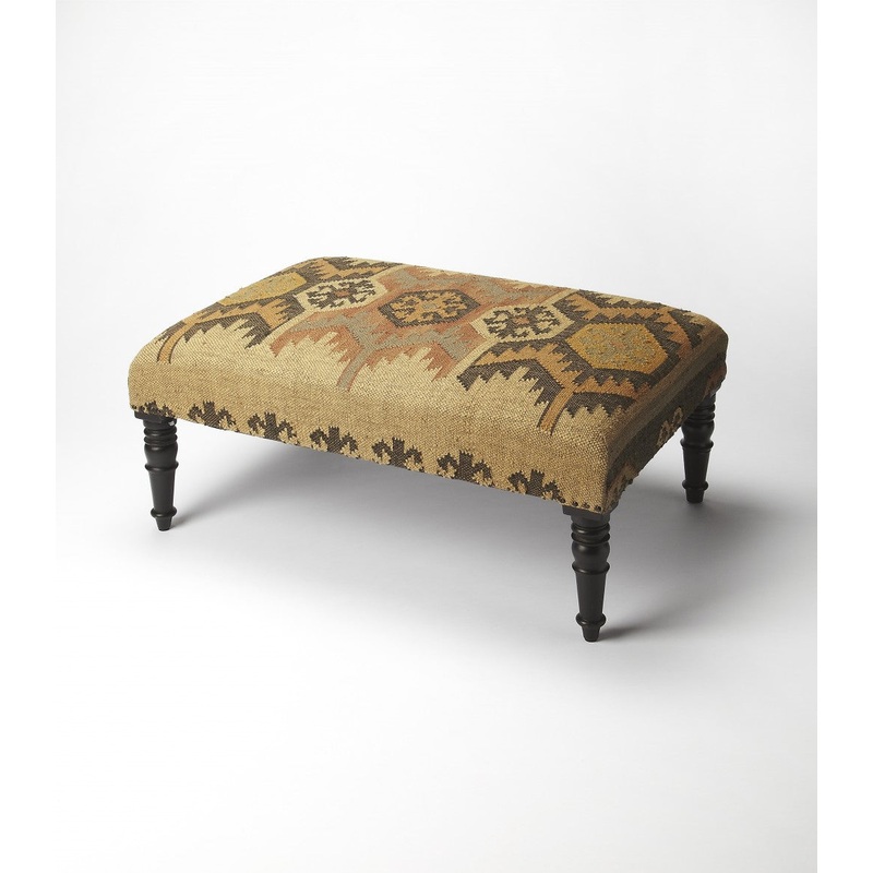 Shades of Brown Southwest Lodge Jute Ottoman By Homeroots
