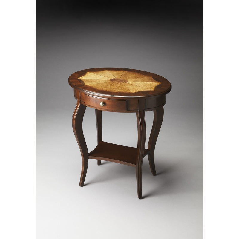 Traditional Cherry Oval Accent Table By Homeroots