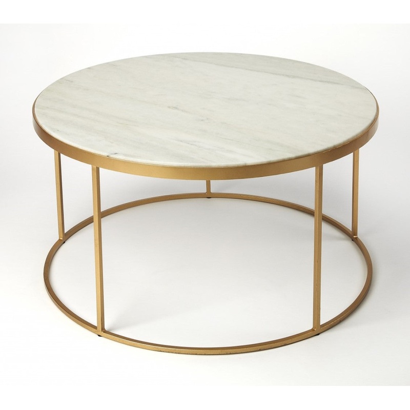 White Marble Coffee Table By Homeroots - 389941