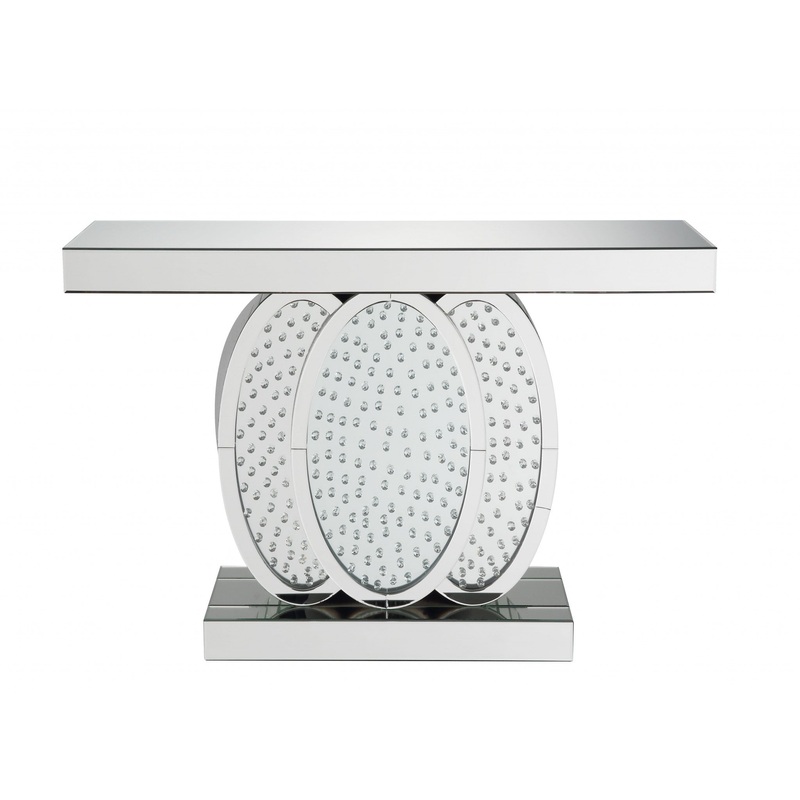 Clear Glass and Faux Crystal Console Table By Homeroots