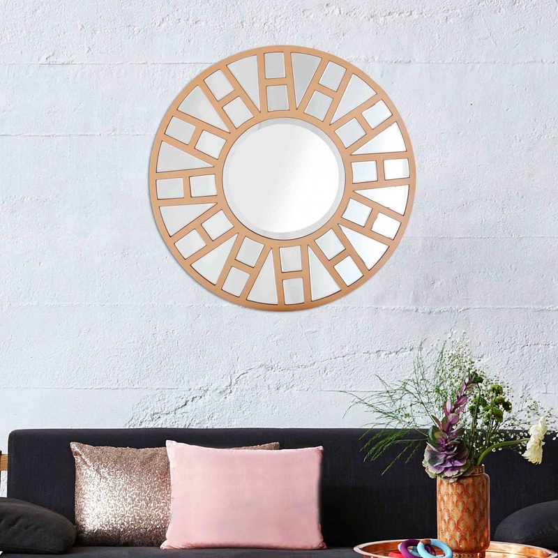 Gold Geometric Mirror By Homeroots