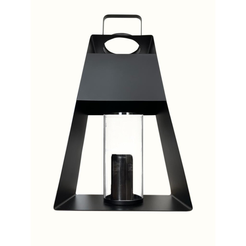 Modern Black and Glass Candle Holder By Homeroots