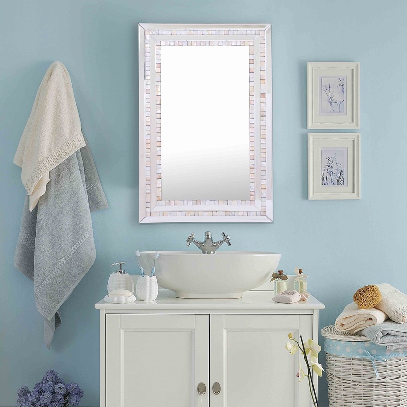 Pastel Pink Mosaic Tiled Mirror By Homeroots