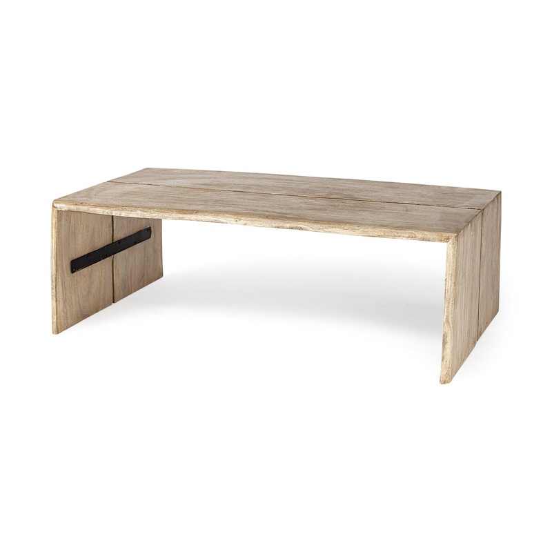Rectangular Solid Wood Top and Base Coffee Table By Homeroots