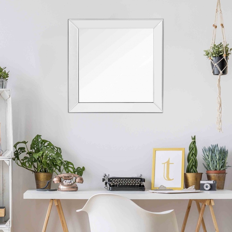 Square Wall Mounted Clear Mirror By Homeroots