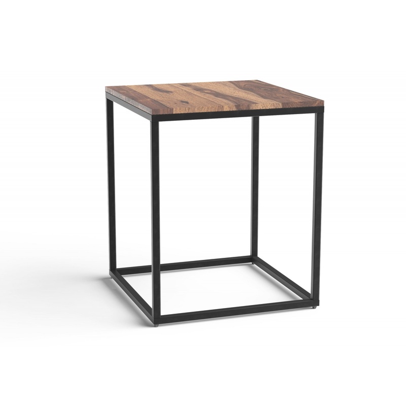 Squared Off Natural Wood End or Side Table By Homeroots