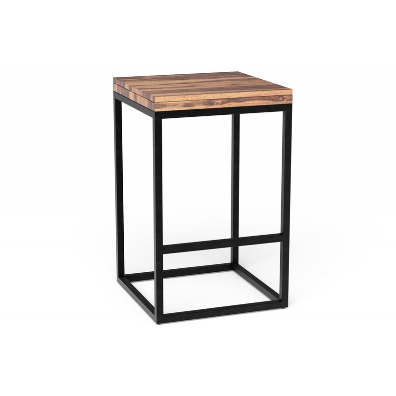 Squared Off Natural Wood Stool By Homeroots