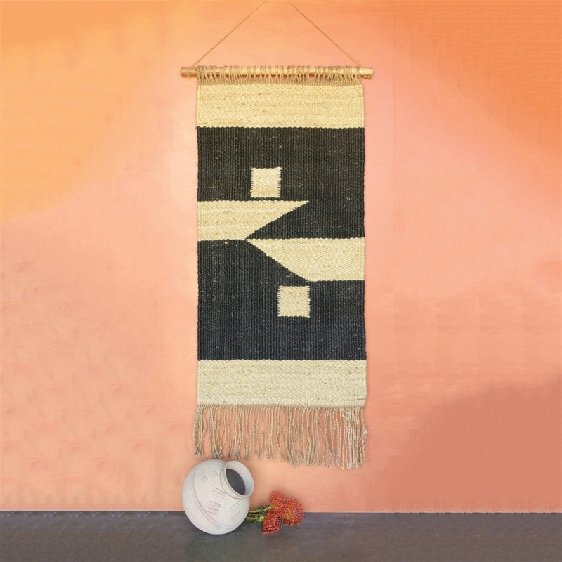 Black and Gold Bohemian Wall Hanging By Homeroots