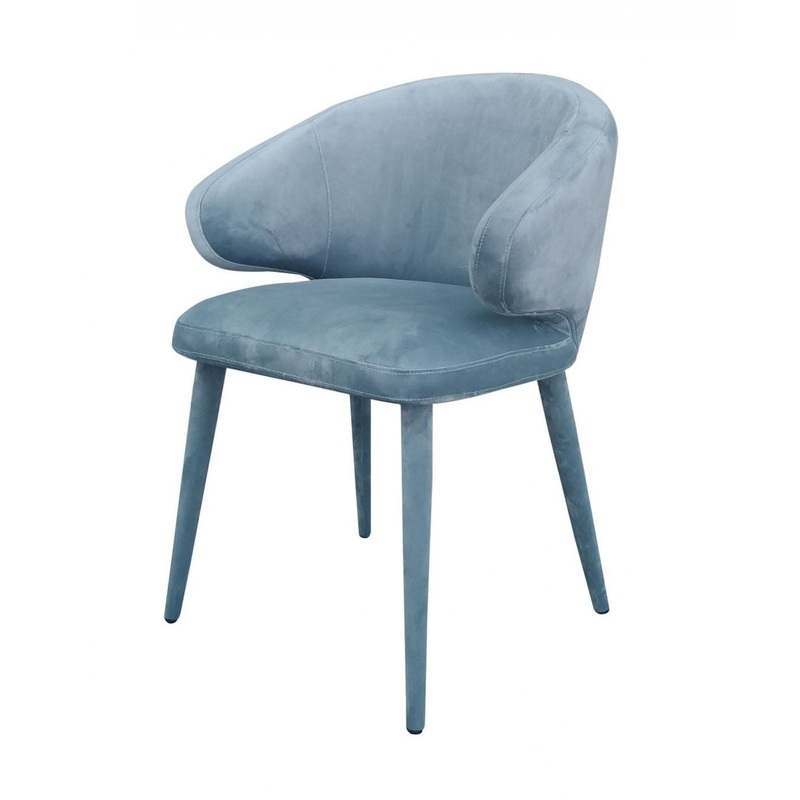 Blue Gray Fabric Wrapped Dining Chair By Homeroots