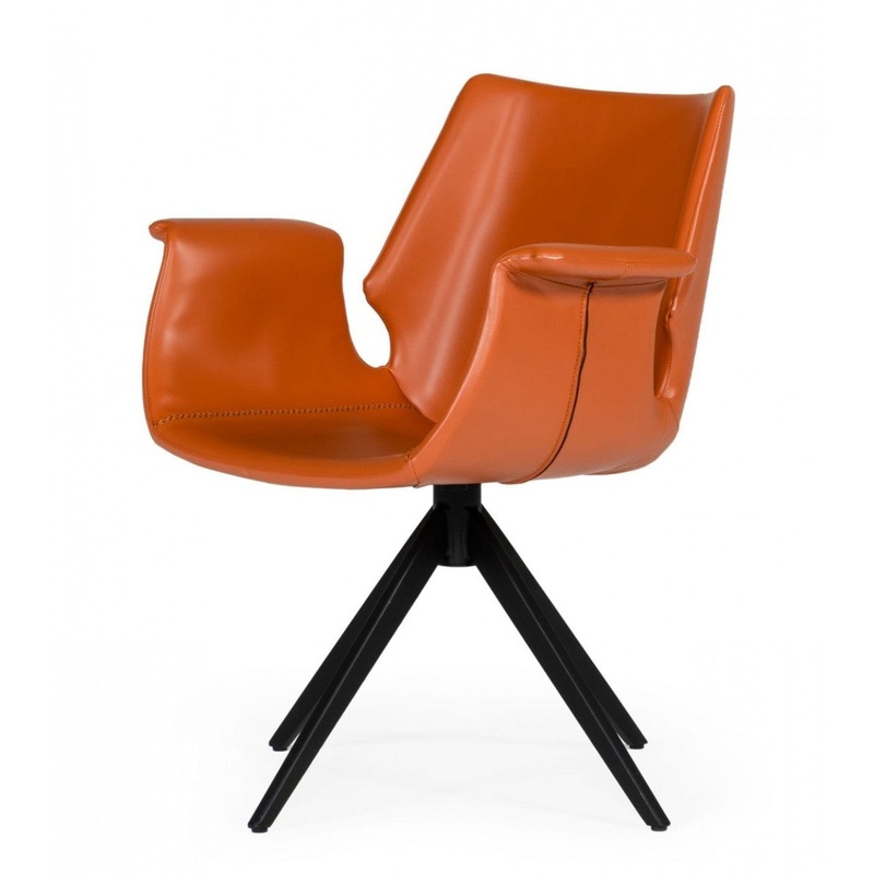 Cognac Faux Leather Dining Chair By Homeroots