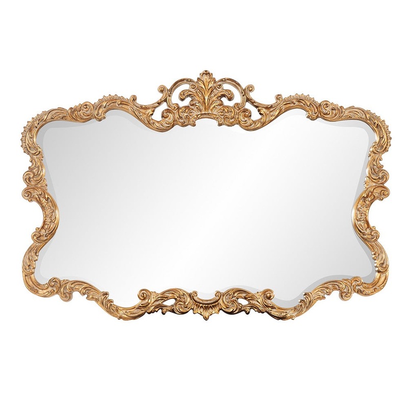 Gold Leaf Mirror with Decorative Textured Frame By Homeroots