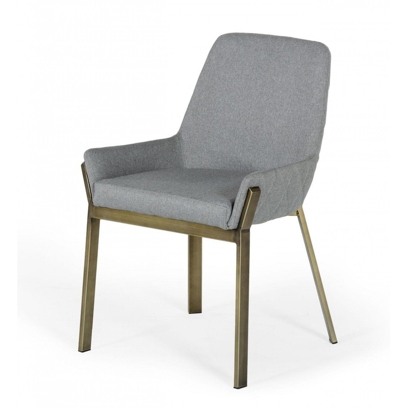 Gray Antique Brass Dining Chair By Homeroots