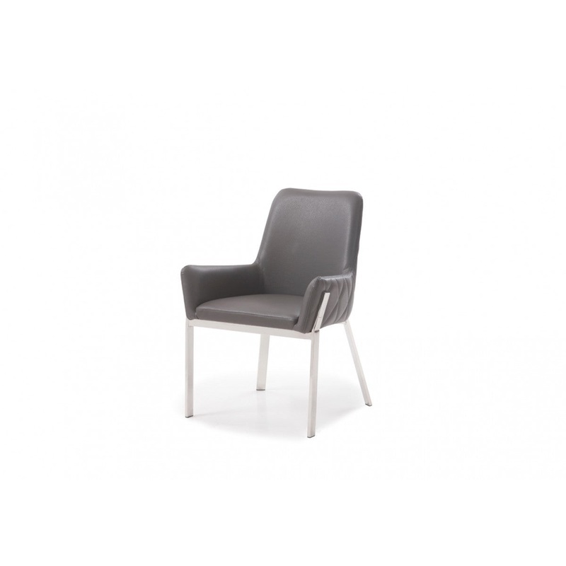 Grey Faux Leather Dining Chair By Homeroots