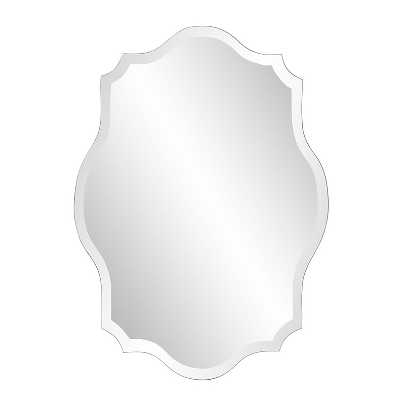 Minimalist Rectangle Mirror with Scalloped Corners and Curved Edges By Homeroots