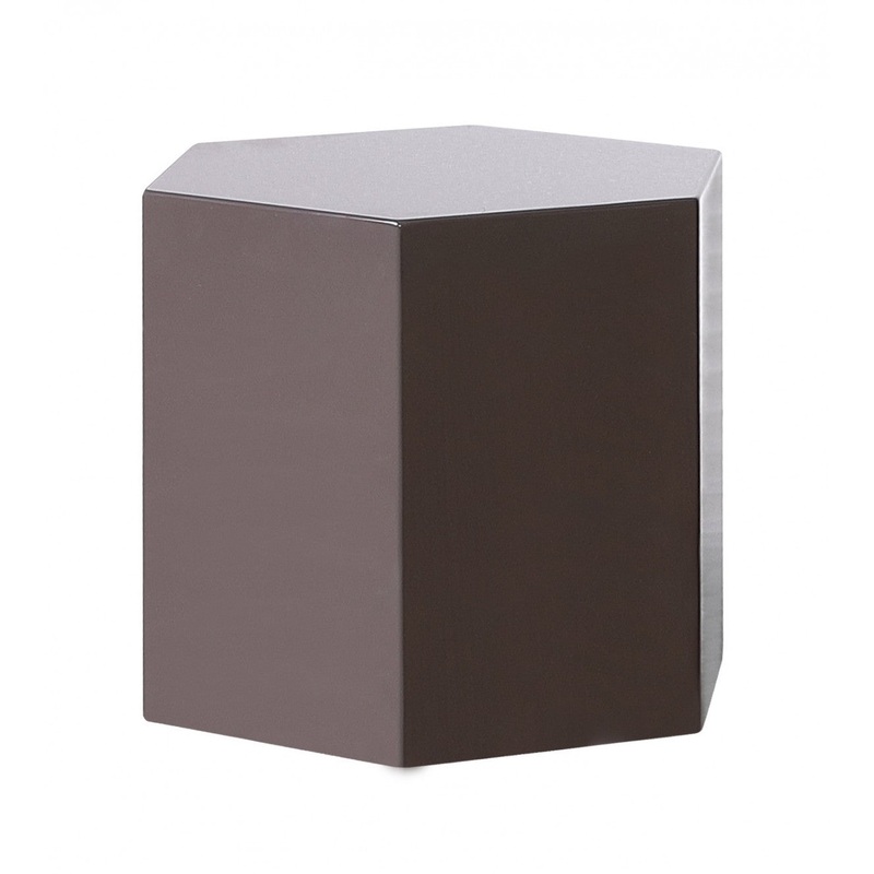Modern Light Grey High Gloss Hexagonal End Table By Homeroots