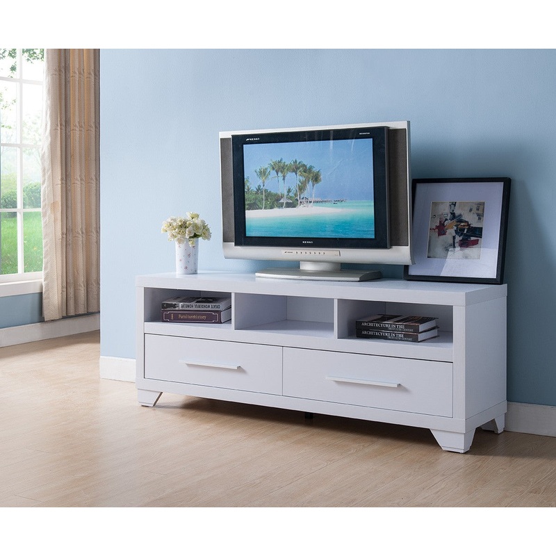 Modern White TV Stand By Homeroots
