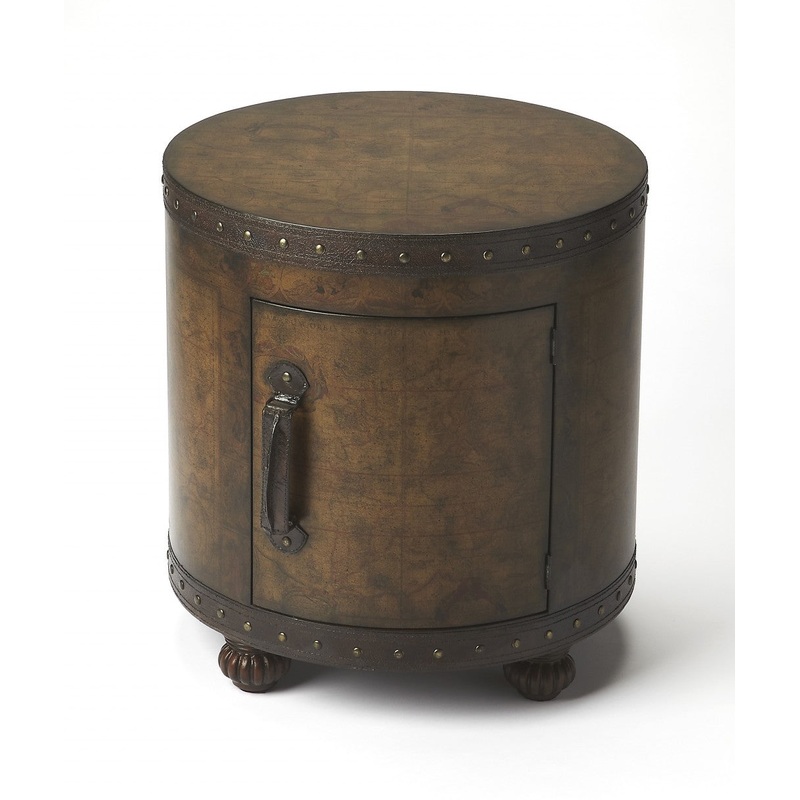 Old World Map Duffel Table By Homeroots