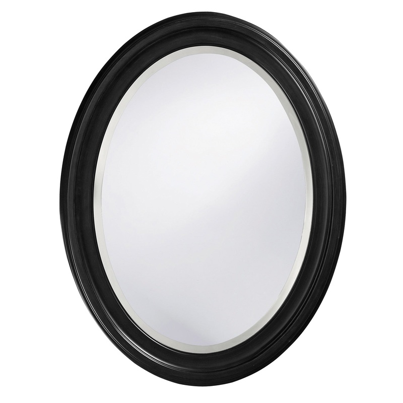 Oval Shaped Black Wood Frame Mirror By Homeroots