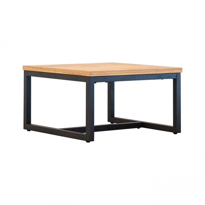 Rustic Natural Oak And Black Metal End Table By Homeroots