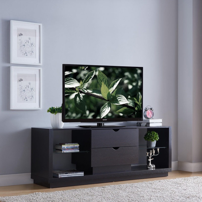 Rustic Red Cocoa TV Stand with Two Drawers By Homeroots